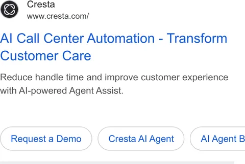 An ad Cresta is running