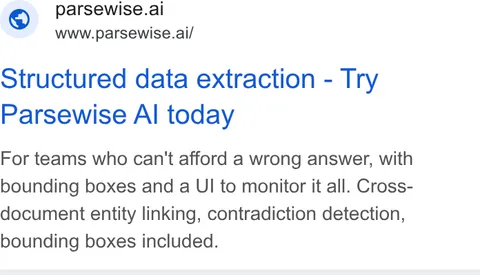 An ad Parsewise is running