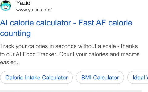 An ad Yazio is running