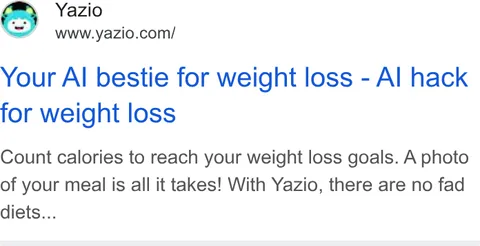 An ad Yazio is running