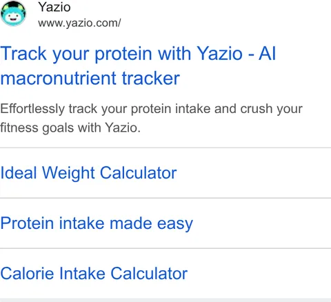 An ad Yazio is running