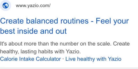 An ad Yazio is running