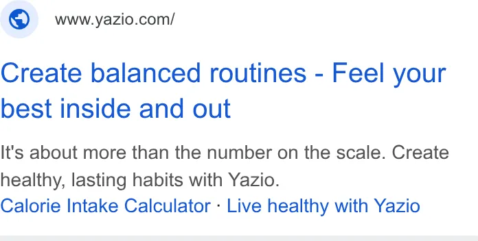 An ad Yazio is running