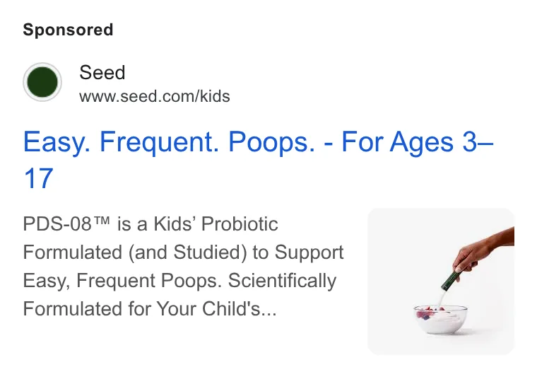 An ad Seed is running