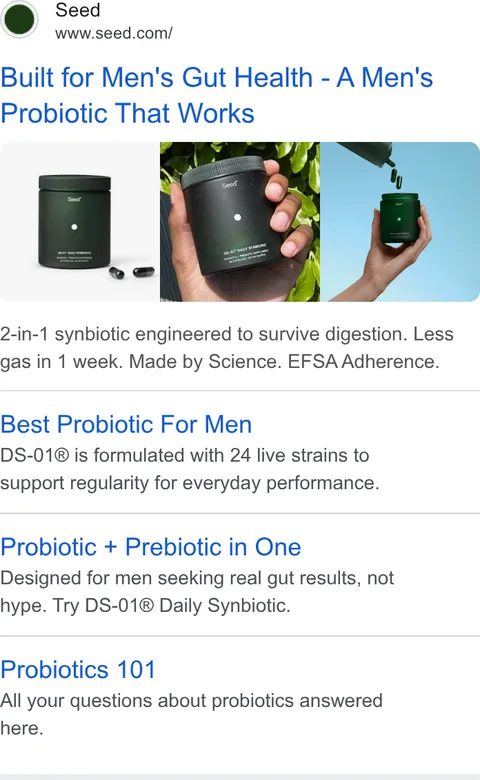 An ad Seed is running
