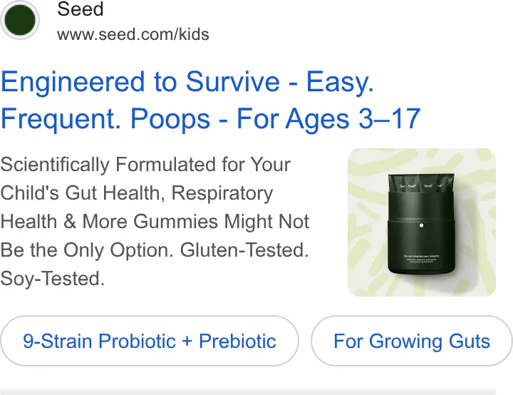 An ad Seed is running