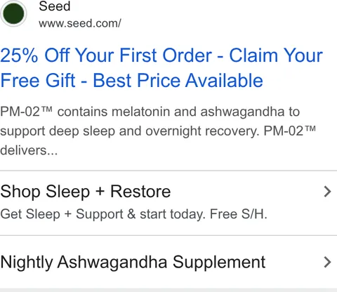 An ad Seed is running