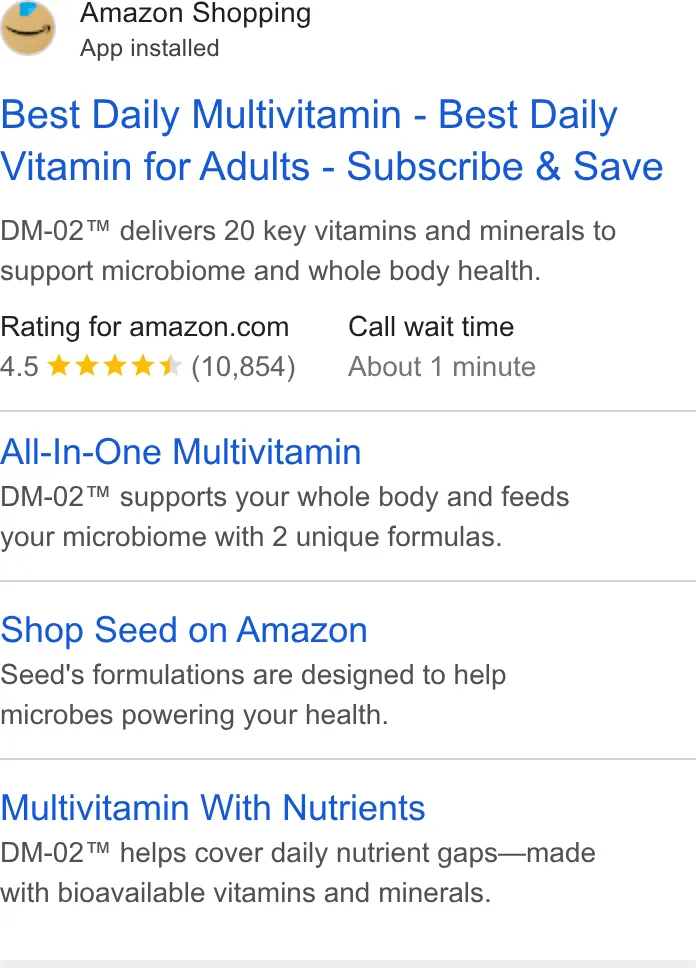 An ad Seed is running
