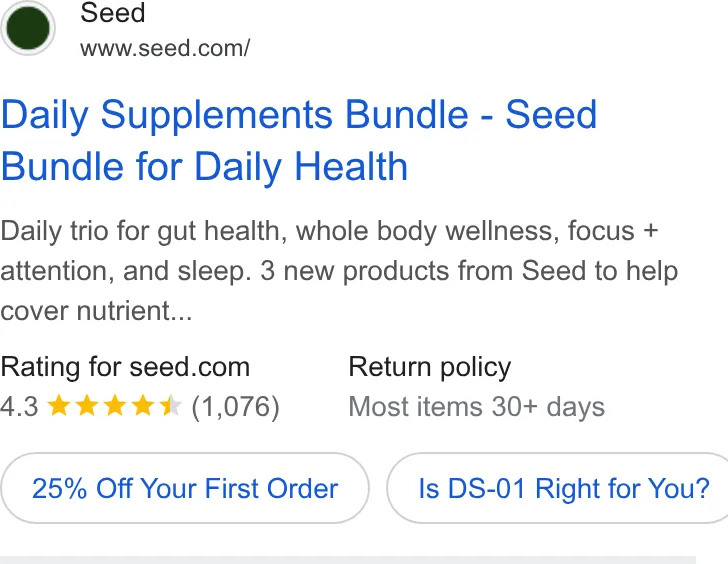 An ad Seed is running