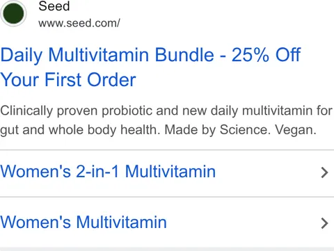 An ad Seed is running