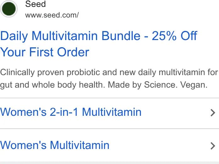 An ad Seed is running