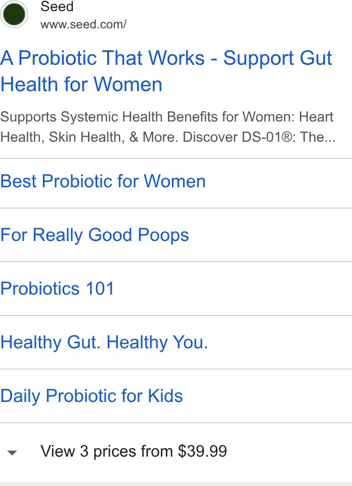 An ad Seed is running