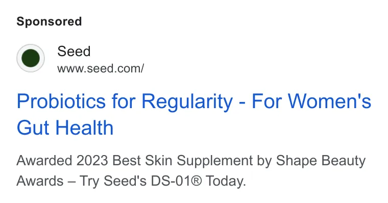 An ad Seed is running