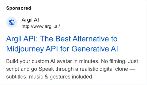 An ad Argil is running