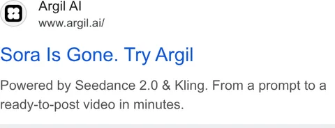 An ad Argil is running