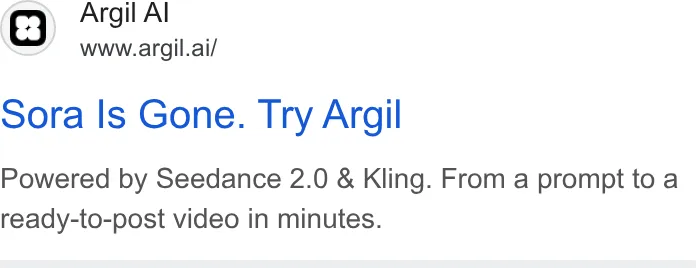 An ad Argil is running