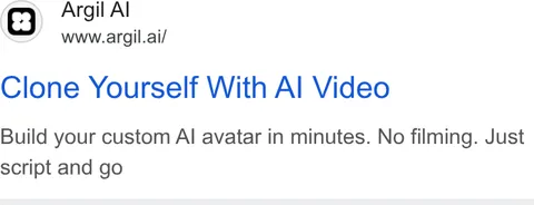 An ad Argil is running