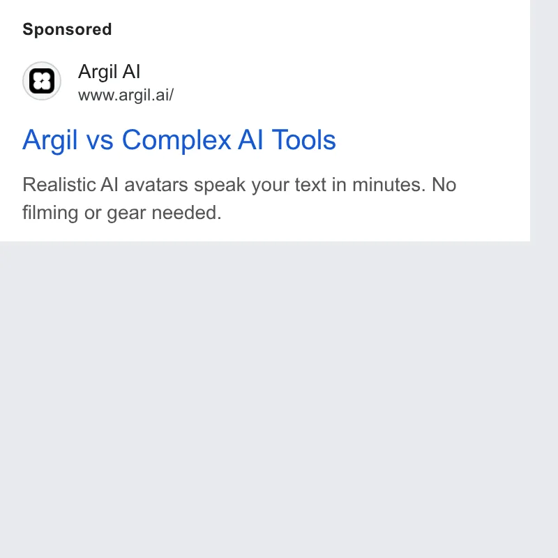 An ad Argil is running