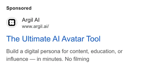 An ad Argil is running