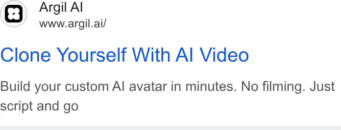 An ad Argil is running