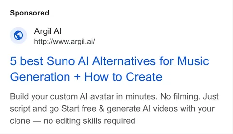 An ad Argil is running
