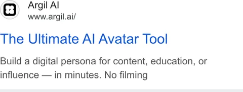 An ad Argil is running