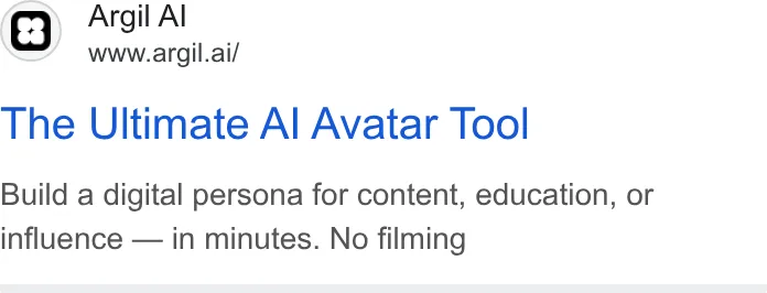 An ad Argil is running