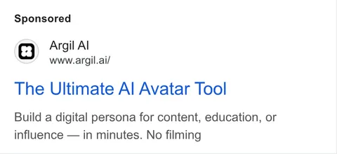 An ad Argil is running