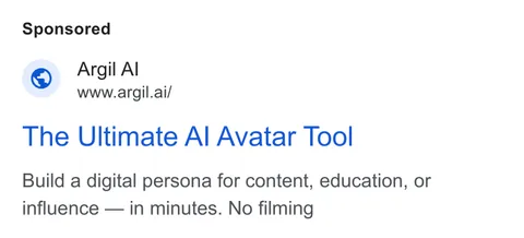 An ad Argil is running
