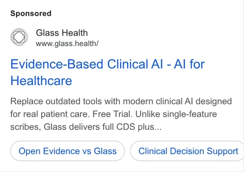 An ad Glass is running