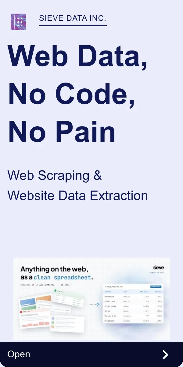 An ad sieve is running