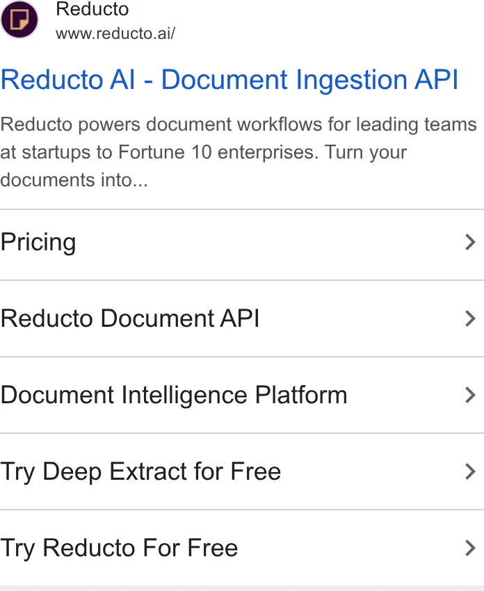 An ad Reducto is running