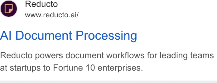 An ad Reducto is running