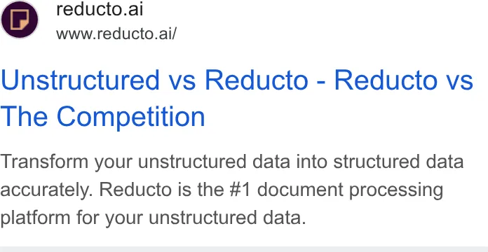 An ad Reducto is running