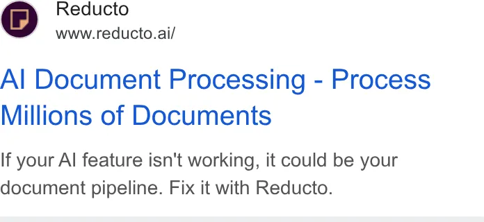 An ad Reducto is running