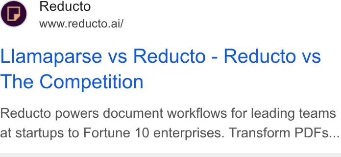 An ad Reducto is running