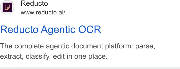 An ad Reducto is running