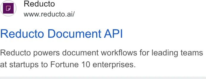 An ad Reducto is running