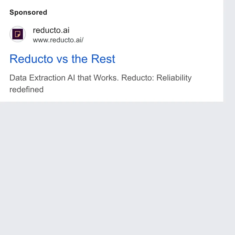 An ad Reducto is running