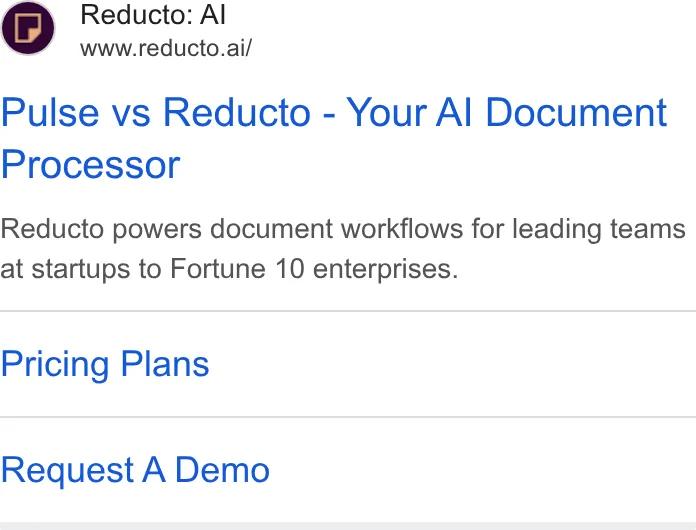 An ad Reducto is running