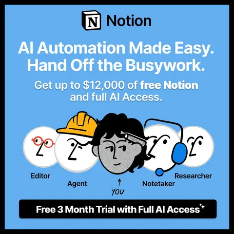 An ad Notion is running