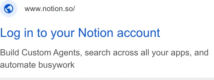 An ad Notion is running