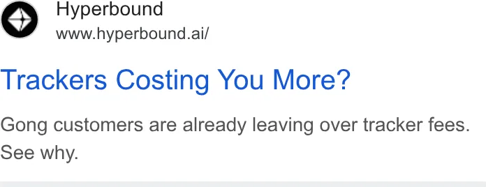 An ad Hyperbound is running