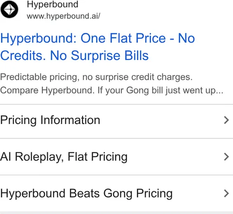 An ad Hyperbound is running