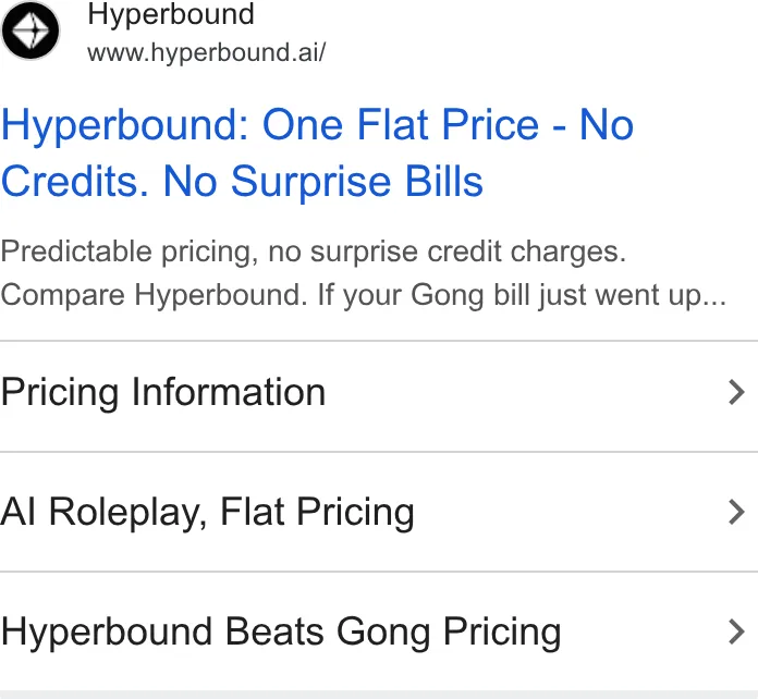 An ad Hyperbound is running