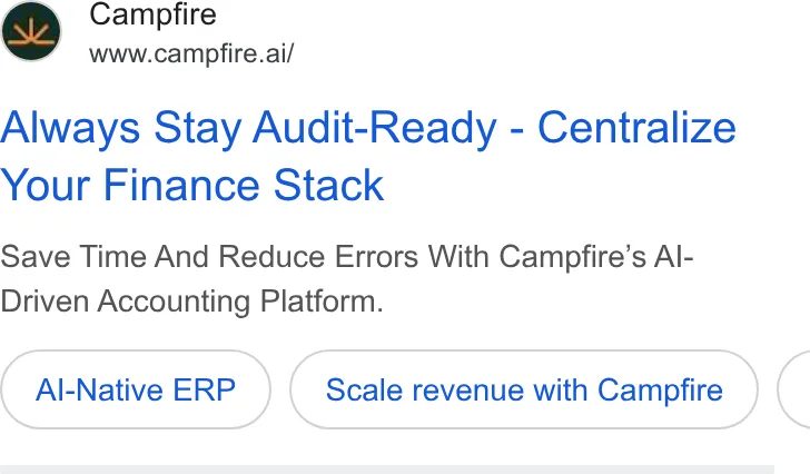 An ad Campfire is running