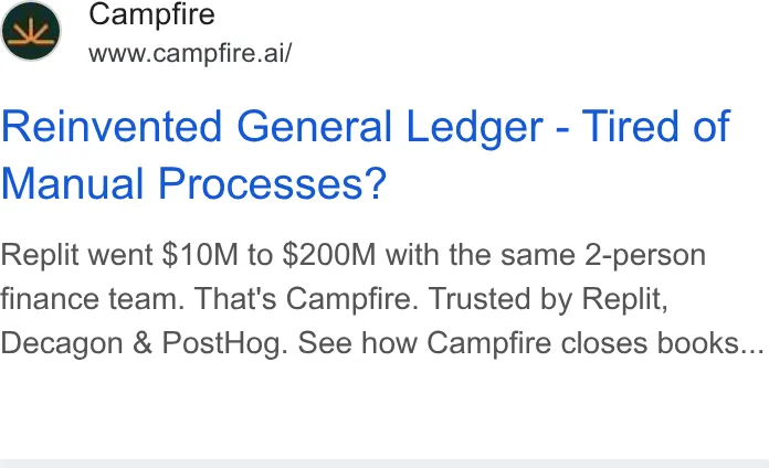 An ad Campfire is running