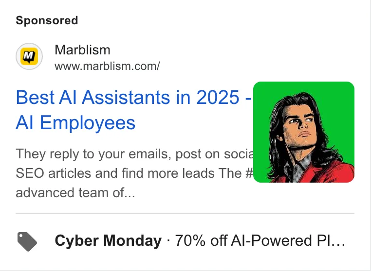 An ad Marblism is running