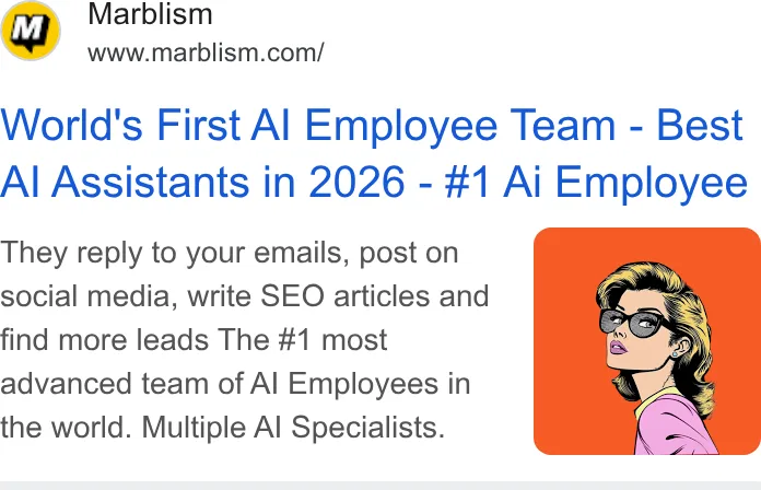 An ad Marblism is running