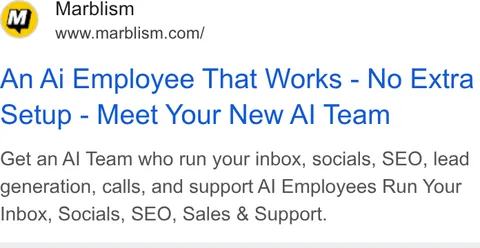 An ad Marblism is running